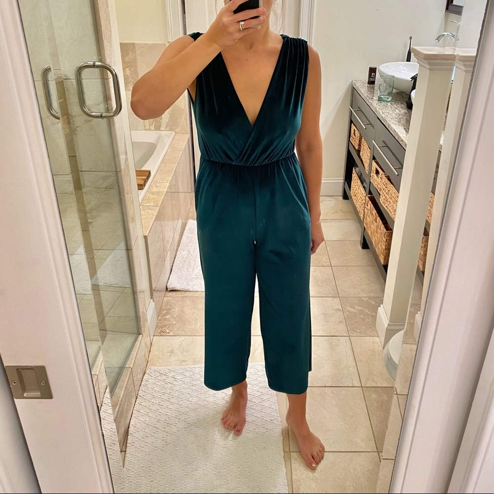 Emerald Green Velvet Jumpsuit